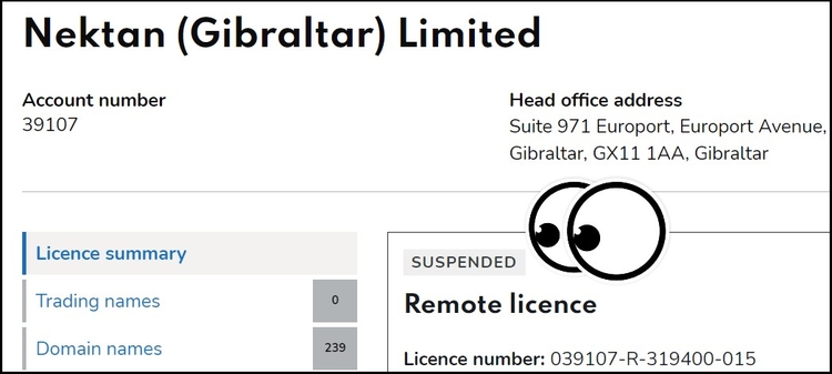 Nektan UKGC License