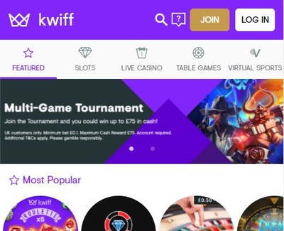 Kwiff Homepage