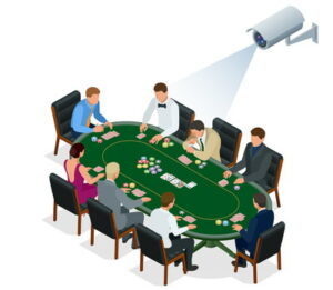 cctv camera casino table illustration