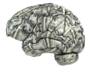 money psychology brain made out of cash