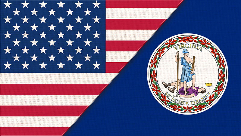 usa and virginia flag
