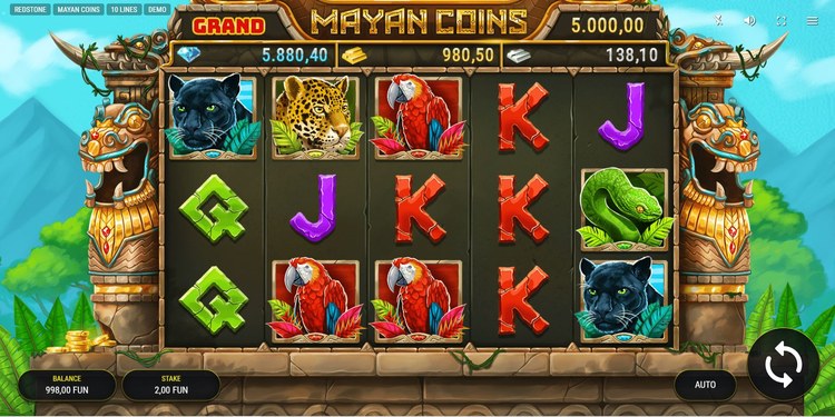 Mayan Coins Red Stone Gaming